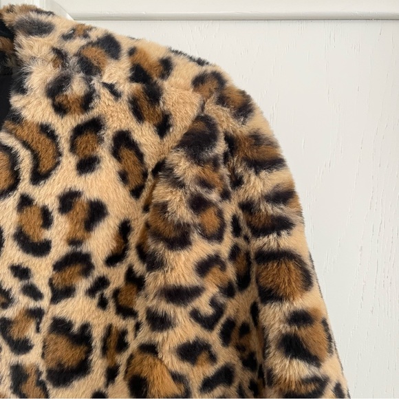 Joseph A Animal Print Faux Fur Crop Jacket Size M - Picture 4 of 6